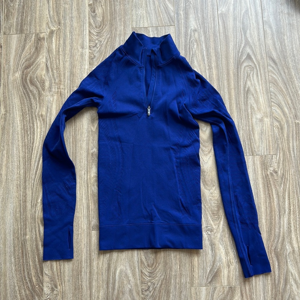 lululemon athletica Deep Blue Long Sleeve Half-Zip Top